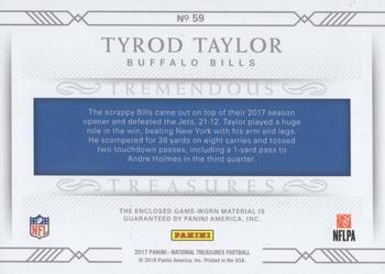 2017 Panini National Treasures - Tremendous Treasures Prime #59 Tyrod Taylor Back