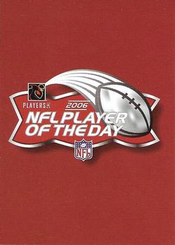 2006 NFL Player of the Day #NFLPOD4 Checklist Front