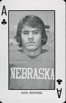1974 Nebraska Cornhuskers Playing Cards #A♣ Rik Bonness Front