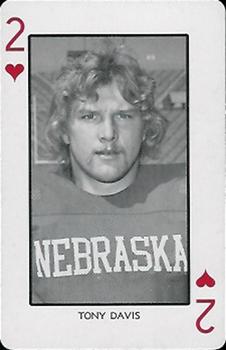 1974 Nebraska Cornhuskers Playing Cards #2♥ Tony Davis Front