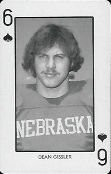 1974 Nebraska Cornhuskers Playing Cards #6♠ Dean Gissler Front