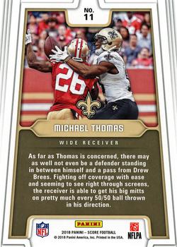 2018 Score - All Hands Team Red #11 Michael Thomas Back