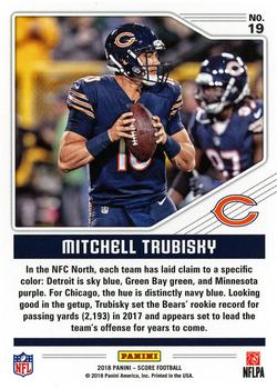 2018 Score - Color Rush Red #19 Mitchell Trubisky Back