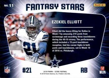 2018 Score - Fantasy Stars #11 Ezekiel Elliott Back