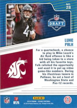 2018 Score - NFL Draft #28 Luke Falk Back