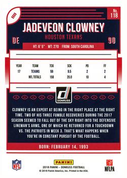 2018 Donruss #118 Jadeveon Clowney Back