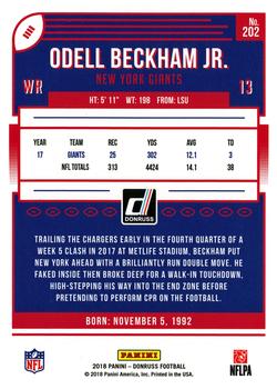 2018 Donruss #202 Odell Beckham Jr. Back