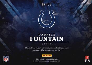 2018 Panini Origins #133 Daurice Fountain Back