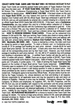 1993 Stadium Club - Super Teams #NNO Dallas Cowboys Back