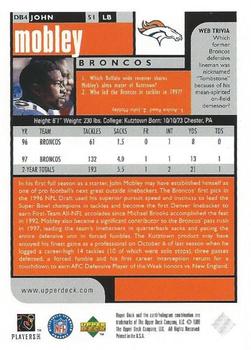 1998 UD Choice Denver Broncos #DB4 John Mobley Back