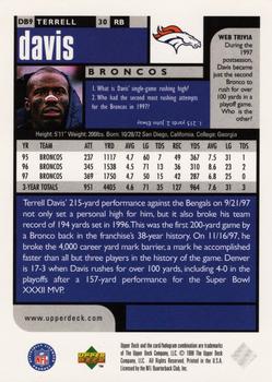 1998 UD Choice Denver Broncos #DB9 Terrell Davis Back