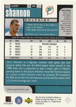 1998 UD Choice Miami Dolphins #MD8 Larry Shannon Back