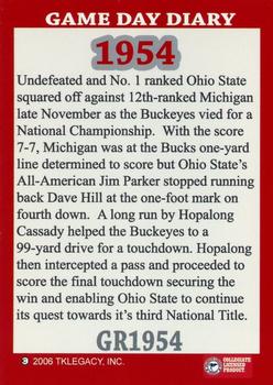 2004-09 TK Legacy Ohio State Buckeyes - Game Day Diary - The Rivalry Ohio State #GR1954 51st Meeting Back