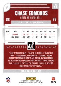 2018 Donruss - Press Proof Black #386 Chase Edmonds Back