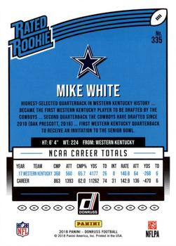 2018 Donruss - Press Proof Gold #335 Mike White Back