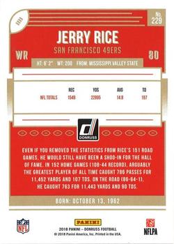 2018 Donruss - Press Proof Red #229 Jerry Rice Back