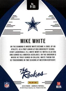 2018 Donruss - The Rookies #R-35 Mike White Back