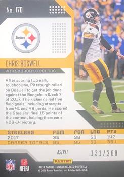2018 Panini Unparalleled - Astral #170 Chris Boswell Back