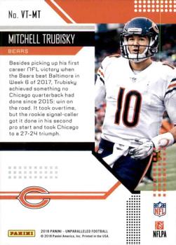 2018 Panini Unparalleled - Victorious #VT-MT Mitchell Trubisky Back