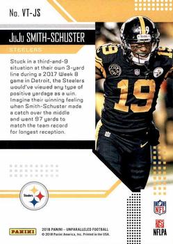 2018 Panini Unparalleled - Victorious #VT-JS JuJu Smith-Schuster Back