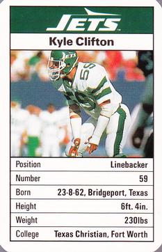 1987 Ace Fact Pack New York Jets #5 Kyle Clifton Front