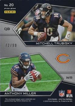 2018 Panini Spectra - Synced Swatches #20 Anthony Miller / Mitchell Trubisky Back