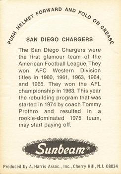 1976 Sunbeam NFL Stand-ups #NNO San Diego Chargers Back