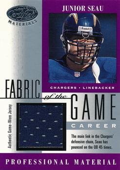 2001 Leaf Certified Materials - Fabric of the Game Silver #FG-128 Junior Seau Front