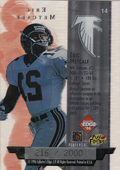 1996 Collector's Edge President's Reserve - Air Force One SN2000 #14 Eric Metcalf Back