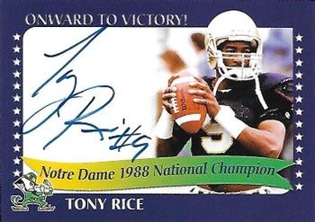 2003-09 TK Legacy Notre Dame Fighting Irish - National Championship Autographs #1988A Tony Rice Front