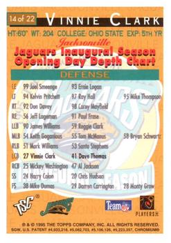 1994 Stadium Club - Expansion Team Jacksonville Jaguars Exchange #14 Vinnie Clark Back