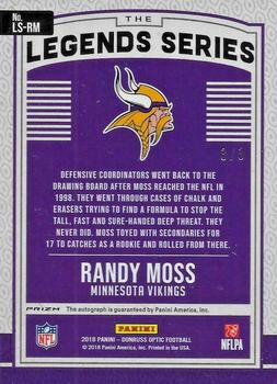 2018 Donruss Optic - Legends Series Autographs #LS-RM Randy Moss Back