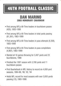 2003 Big 33 Ohio High School #NNO Dan Marino Back