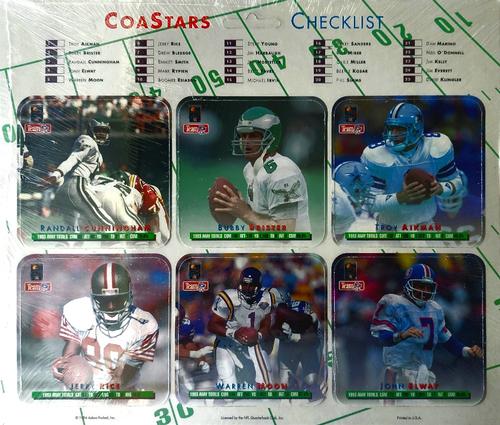 1994 Action Packed CoaStars - Panels #NNO Troy Aikman / Bubby Brister / Randall Cunningham / John Elway / Warren Moon /  Jerry Rice Back
