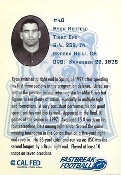 1998 UCLA Bruins #NNO Ryan Neufeld Back
