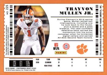 2019 Panini Contenders Draft Picks Collegiate #225 Trayvon Mullen Jr. Back