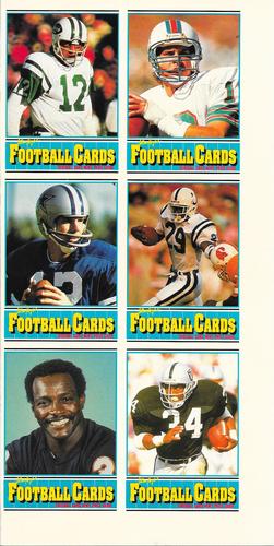 1990 Allan Kaye's Football Card News - Panels #1 - 6 Joe Namath / Roger Staubach / Walter Payton / Dan Marino / Eric Dickerson / Bo Jackson Front