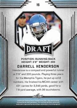 2019 Leaf Draft - Gold #15 Darrell Henderson Back