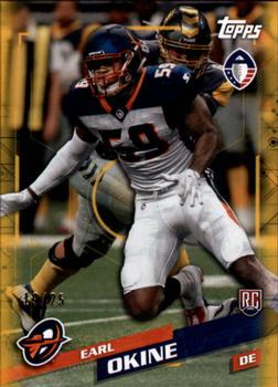 2019 Topps AAF - Gold #87 Earl Okine Front