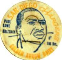 1962 Golden Arrow Dairy San Diego Chargers Caps #NNO Paul Lowe Front