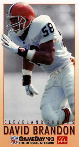 1993 GameDay McDonald's Cleveland Browns #13 David Brandon Front