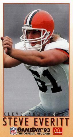 1993 GameDay McDonald's Cleveland Browns #18 Steve Everitt Front