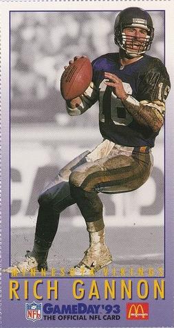 1993 GameDay McDonald's Minnesota Vikings #6 Rich Gannon Front