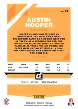 2019 Donruss #21 Austin Hooper Back