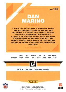 2019 Donruss #153 Dan Marino Back