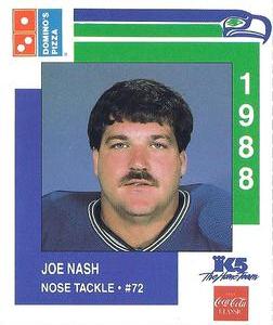 1988 Domino's Pizza Seattle Seahawks #12 Joe Nash Front