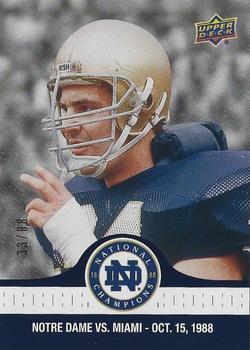 2017 Upper Deck Notre Dame 1988 Champions - Blue #49 Wes Pritchett Makes 15 Tackles with Broken Hand Front
