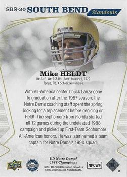 2017 Upper Deck Notre Dame 1988 Champions - South Bend Standouts #SBS-20 Mike Heldt Back
