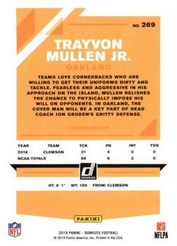 2019 Donruss - Jersey Number #269 Trayvon Mullen Jr. Back