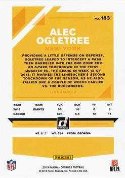 2019 Donruss - Press Proof Yellow #183 Alec Ogletree Back